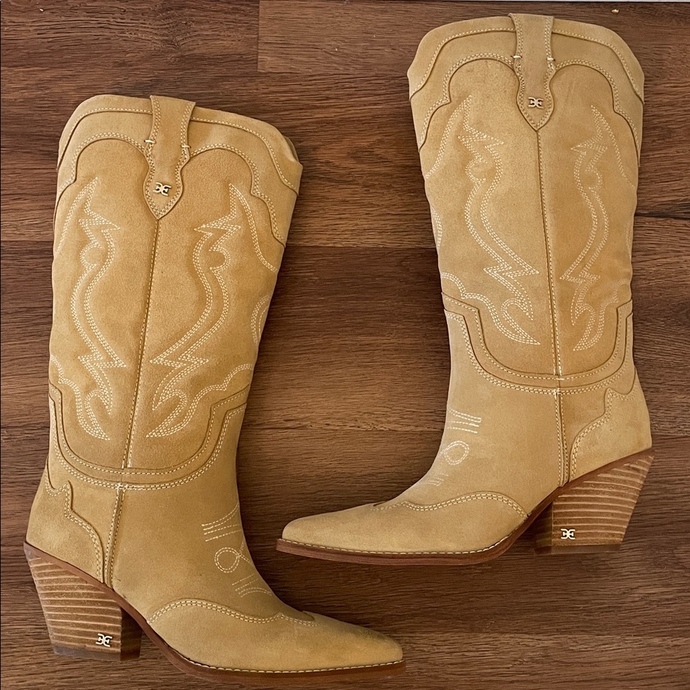 New Sam Edelman James Pointed Toe Western Boots - Picture 3 of 6